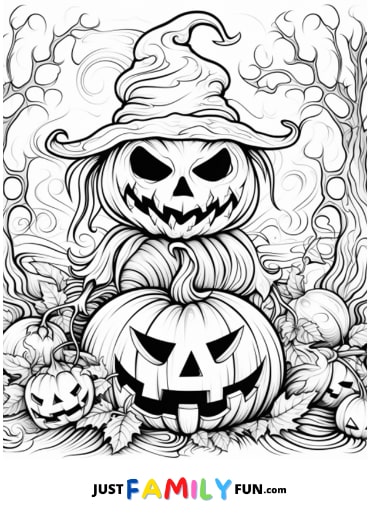 scary pumpkin coloring pages