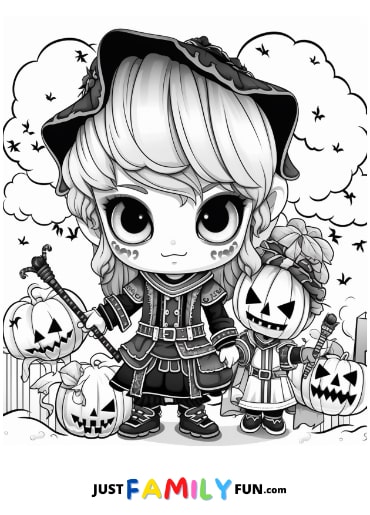halloween colouring pages