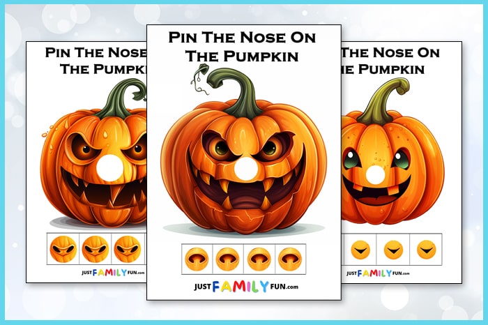 pin the nose on the jack o lantern game