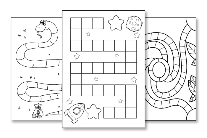 Editable Spiral Board Game Template - Multiple Themes