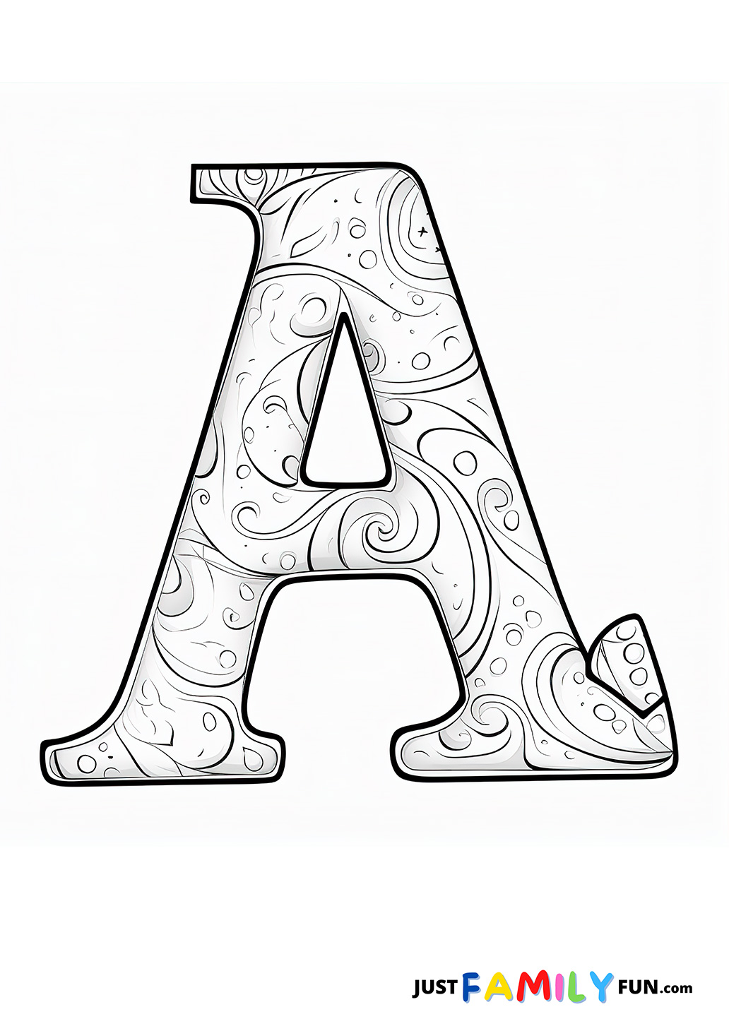 Bubble Letter A Template PDF Just Family Fun