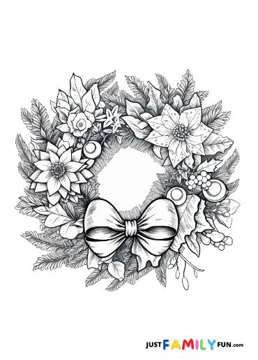 christmas wreaths to color