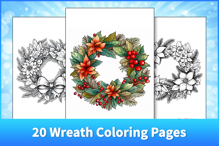 20 Wreath Coloring Pages