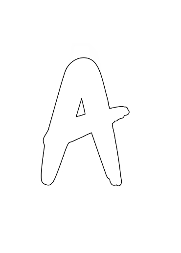 the letter a in bubble letters