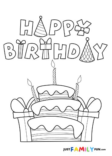 birthday banner coloring page