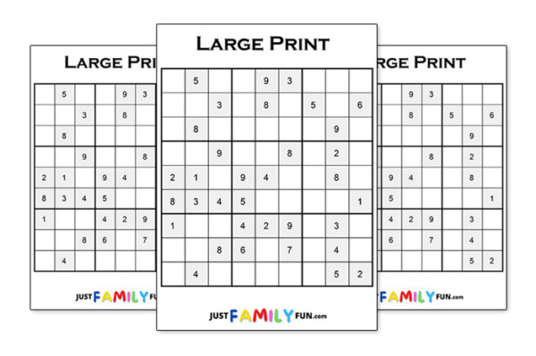 Large Print Sudoku Puzzles To Print | Just Family Fun