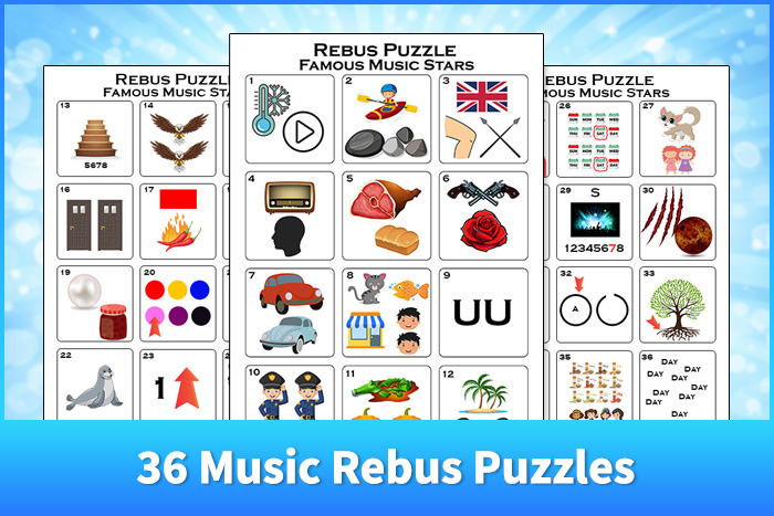36 Music Rebus Puzzles