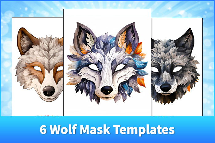 6 Wolf Mask Templates