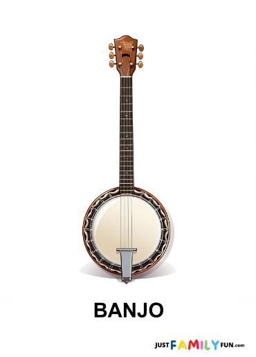 banjo instrument on white background
