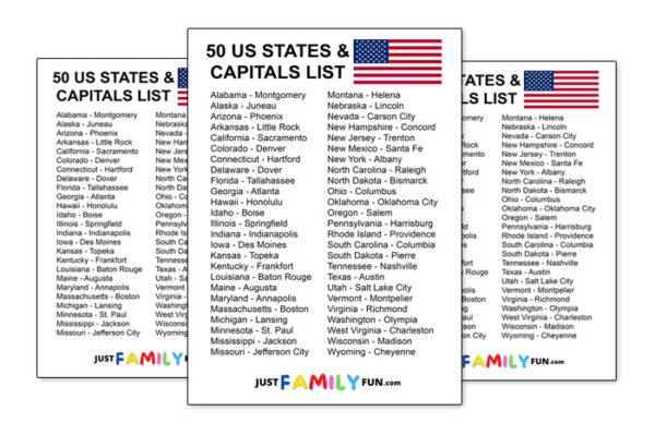 us states and capitals list