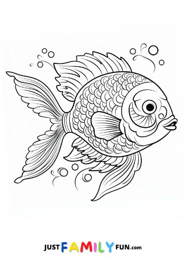 large rainbow fish coloring page