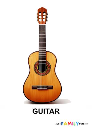 large guitar with white background
