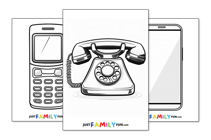cell phone coloring pages