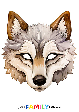 white wolf mask template