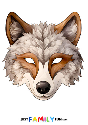 brown wolf mask template
