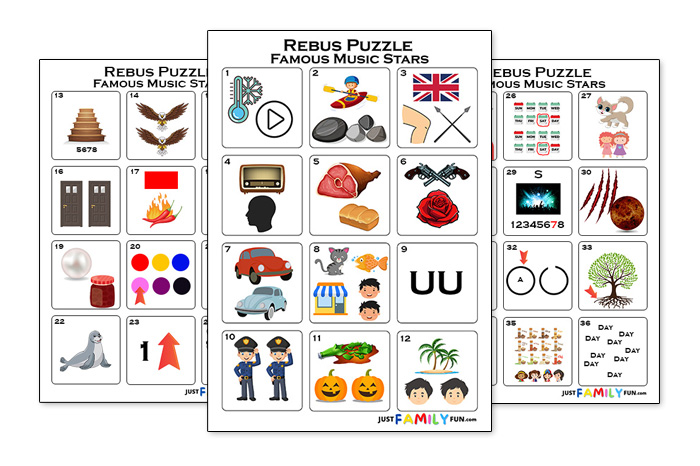 rebus puzzles and answers music stars