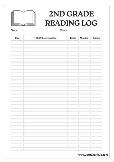 reading logs for 2nd graders