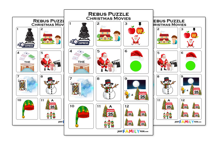 rebus puzzles with answers christmas movies