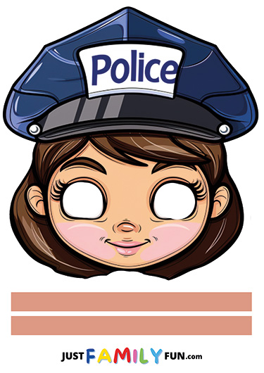 printable girls police mask