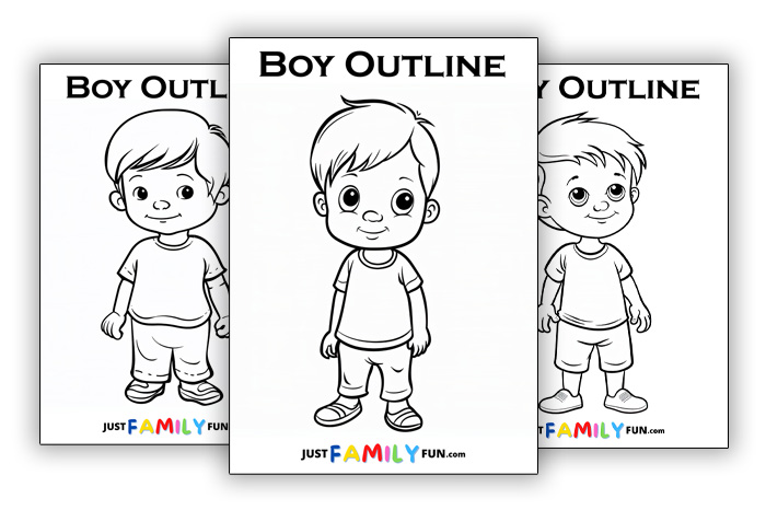 boy outline templates