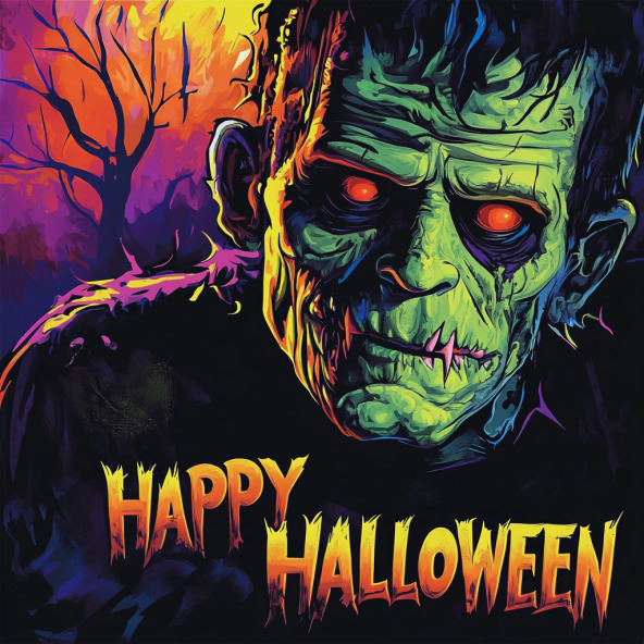 happy halloween sign print