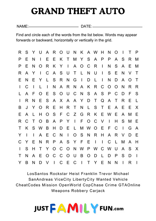 gta wordsearch