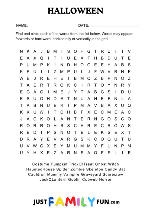 halloween wordsearch