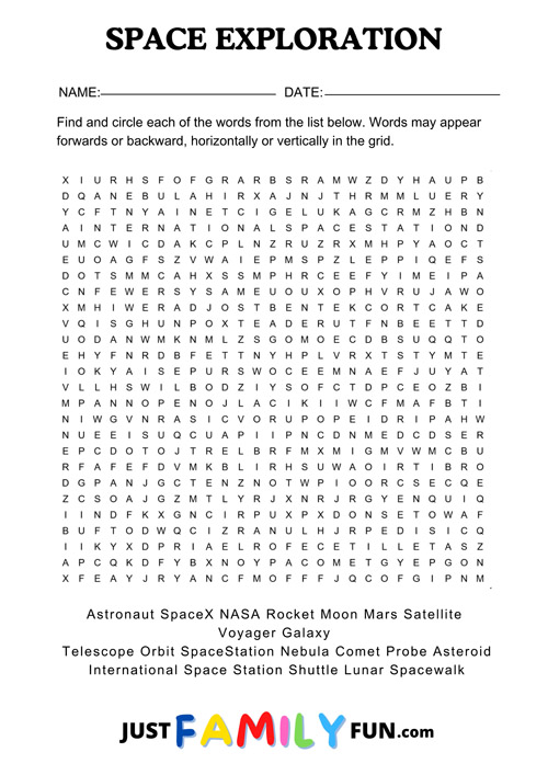 space wordsearch