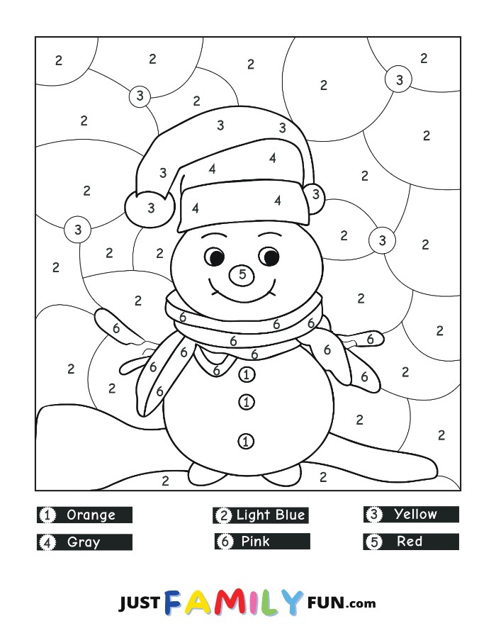 Snowman Color by Number