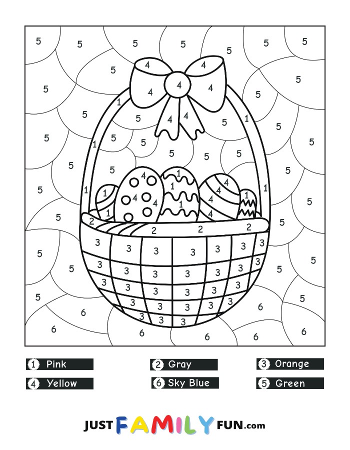 Easter Basket Color by Number