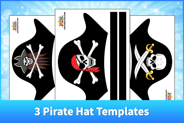 3 Pirate Hat Templates