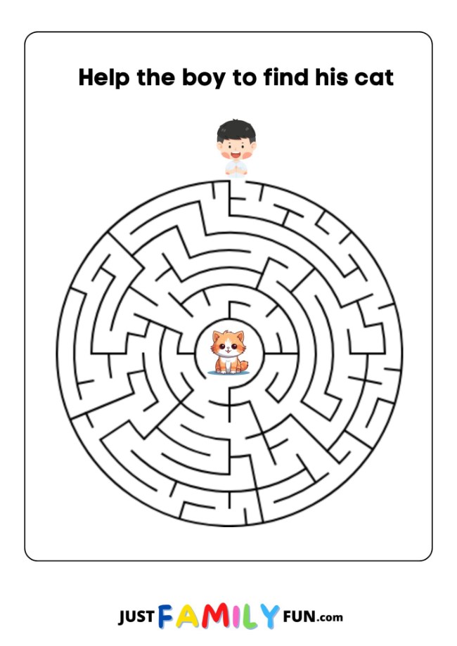 printable maze puzzle for kids