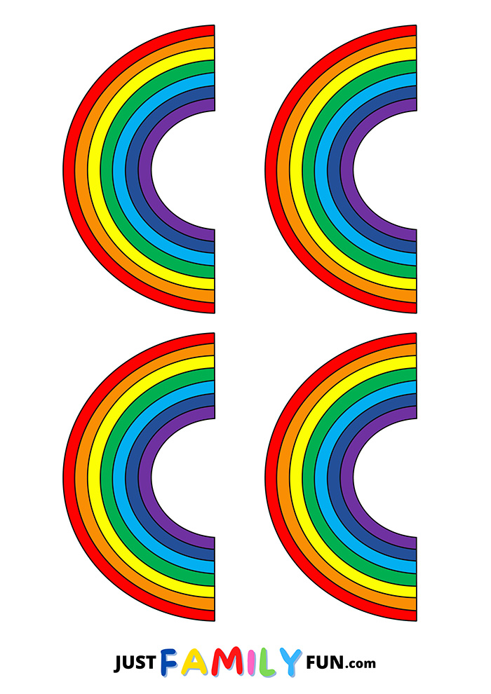 Medium Colored Basic Rainbow Template For Kids