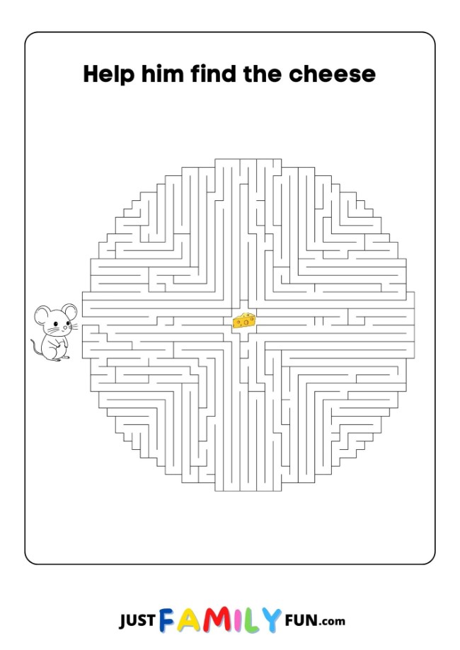 printable maze puzzle for preschool