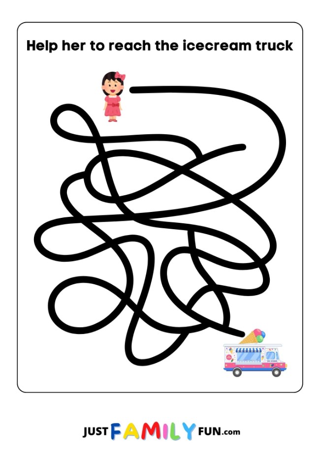 printable maze puzzle for toddlers