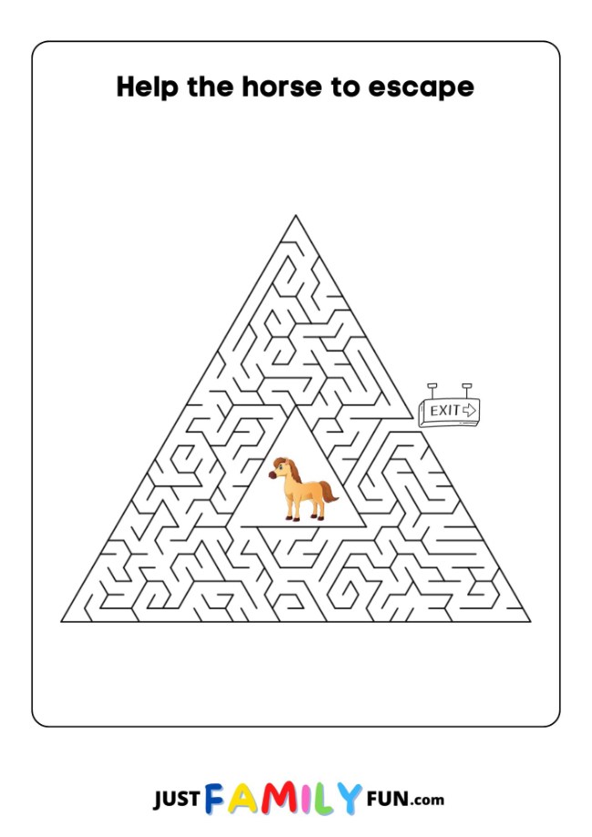 printable maze puzzle for preschool