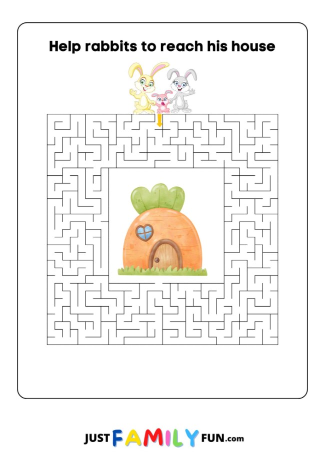 printable maze puzzle for preschool