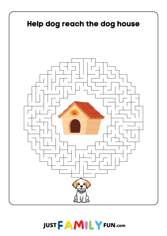 printable maze puzzle for preschool