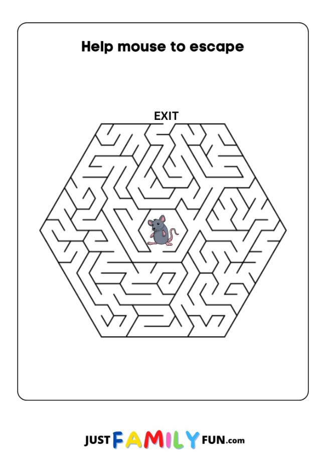 printable maze puzzle for preschool