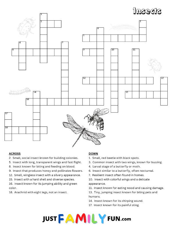 Insects Crossword Puzzle