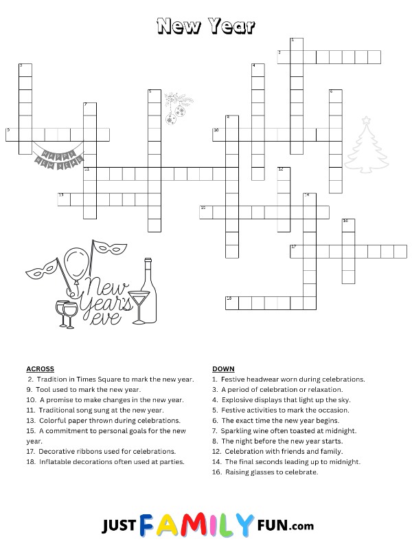 New Year Crossword Puzzle