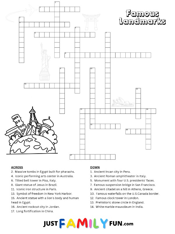 Landmarks Crossword Puzzle