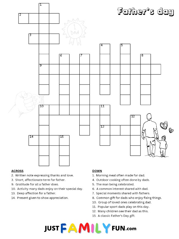 Fathers Day Crossword Puzzle