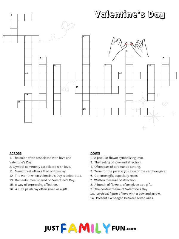 Valentine Crossword Puzzle