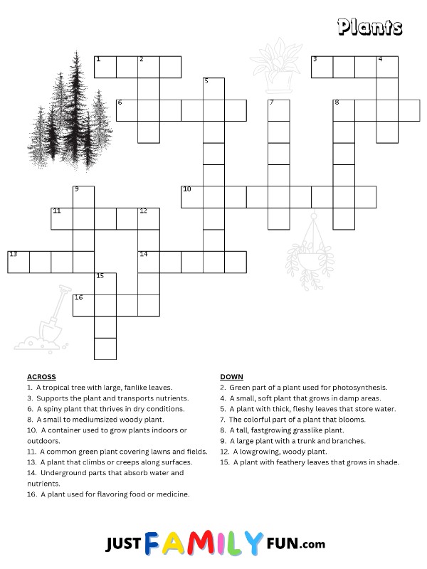 Plants Crossword Puzzle