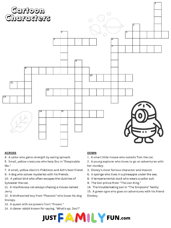 Cartoon Crossword Puzzle