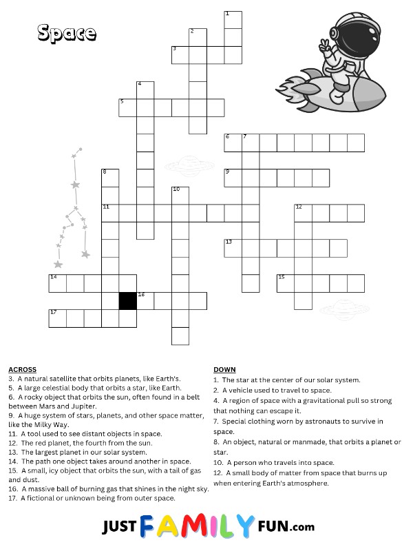 Space Crossword Puzzle