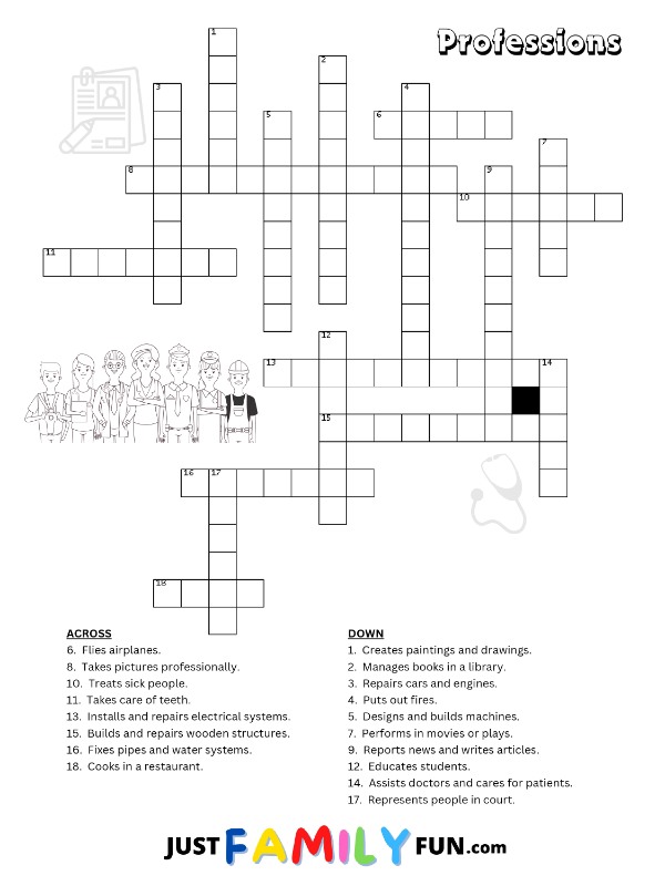 Professions Crossword Puzzle