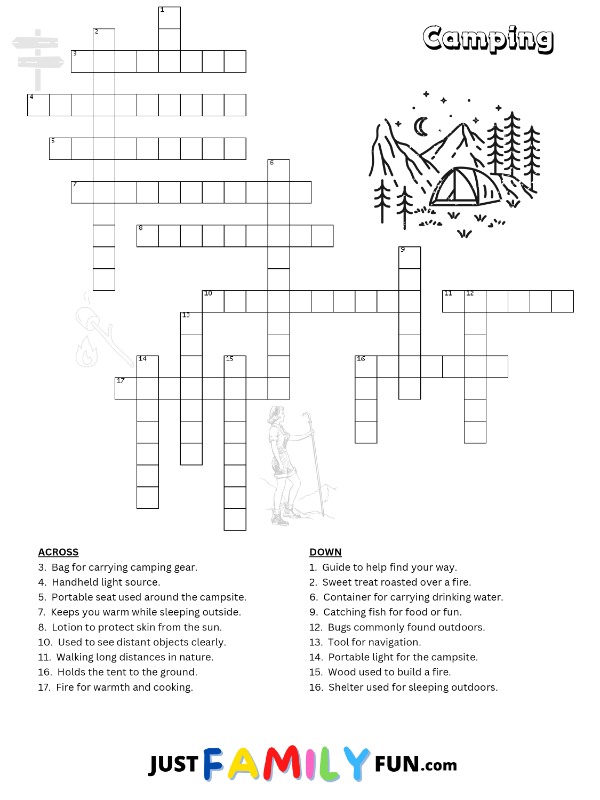 Camping Crossword Puzzle