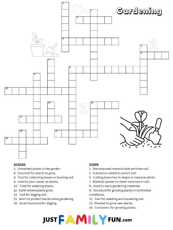 Gardening Crossword Puzzle